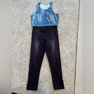 Lucy Blue and Black Skinny Pants